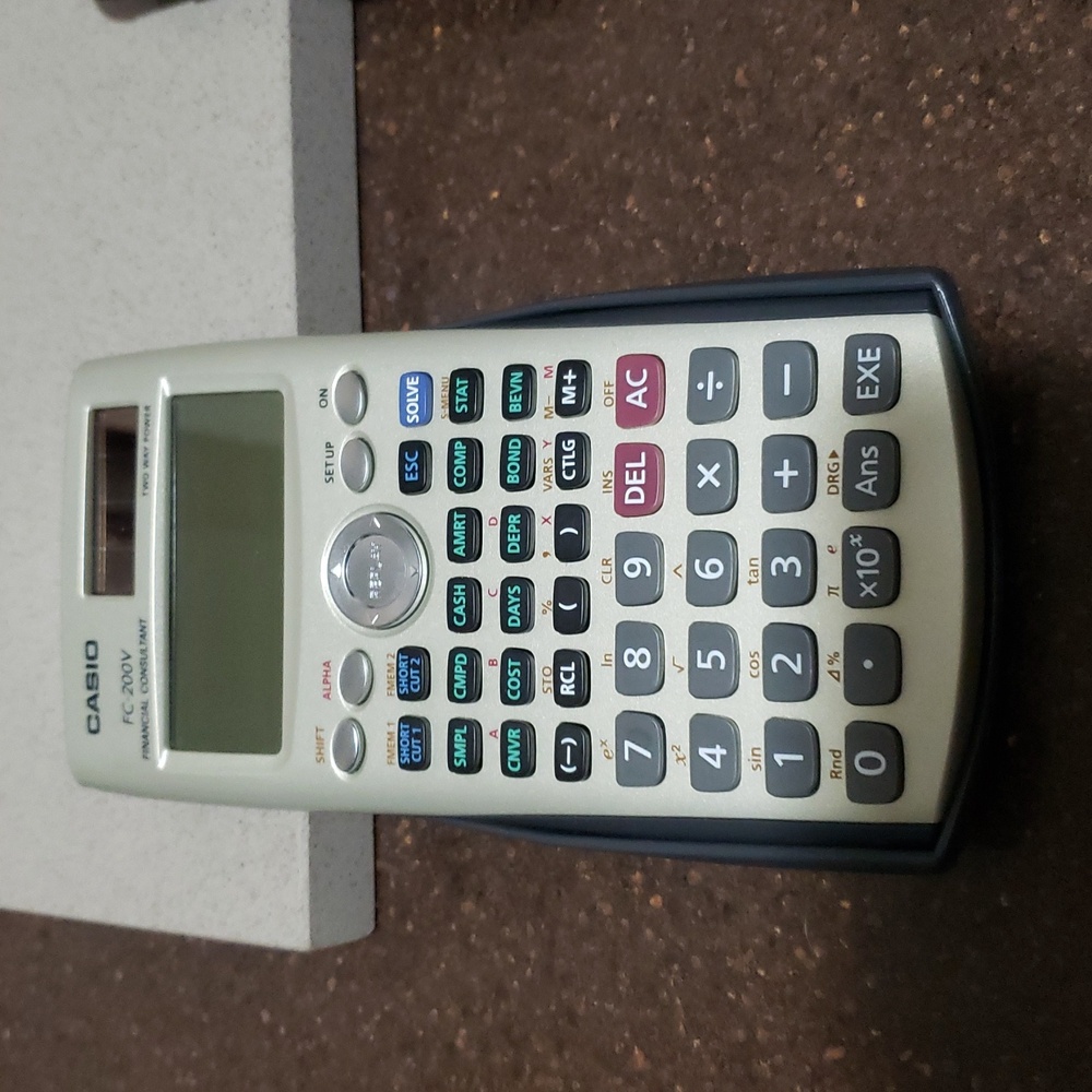Casio FC-200V Financial Consultant Calculator Solar and Battery.